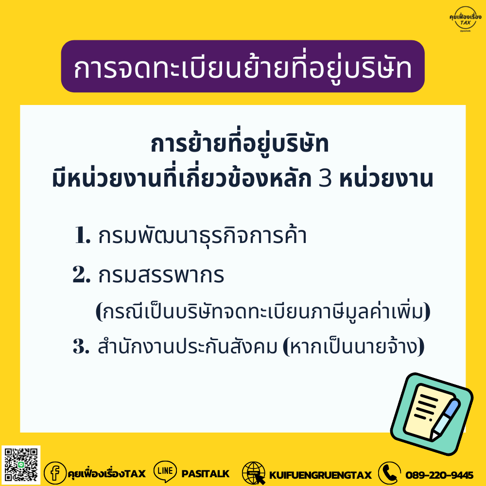 ย้ายเปลี่ยนที่อยู่บริษัทต้องทำอย่างไร