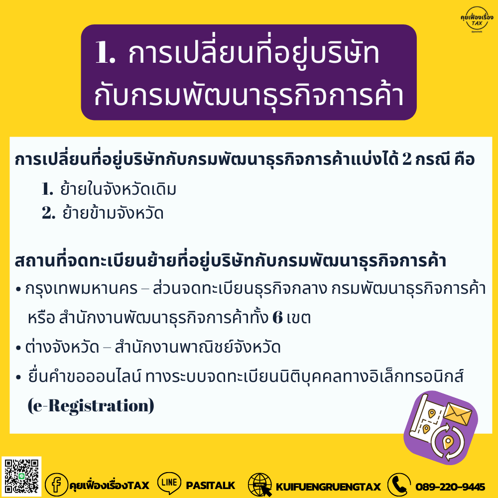 ย้ายเปลี่ยนที่อยู่บริษัทต้องทำอย่างไร