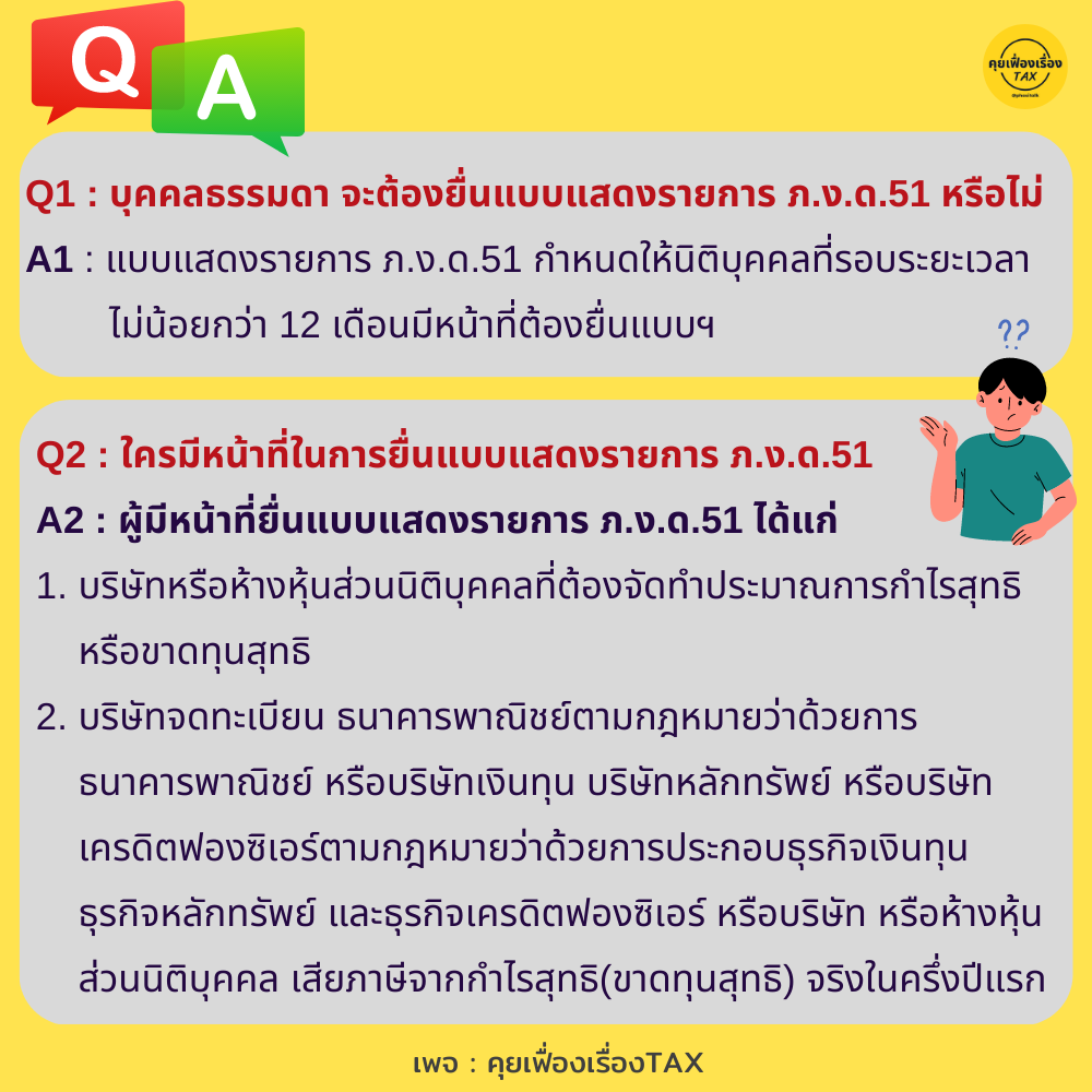 สารพันคำถามเกี่ยวกับการยื่นแบบแสดงรายการ ภ.ง.ด.51