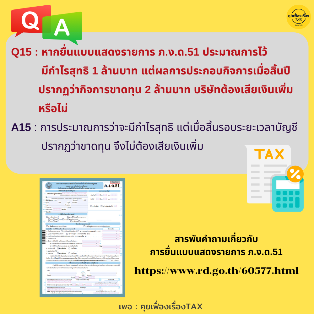 สารพันคำถามเกี่ยวกับการยื่นแบบแสดงรายการ ภ.ง.ด.51