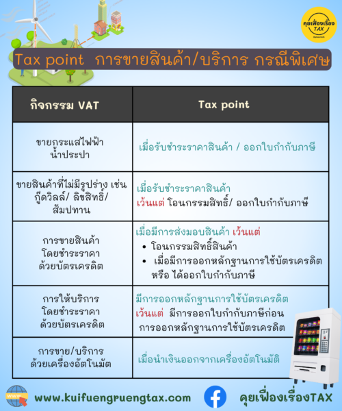 Tax point จุดความรับผิดในการเสียภาษีมูลค่าเพิ่ม